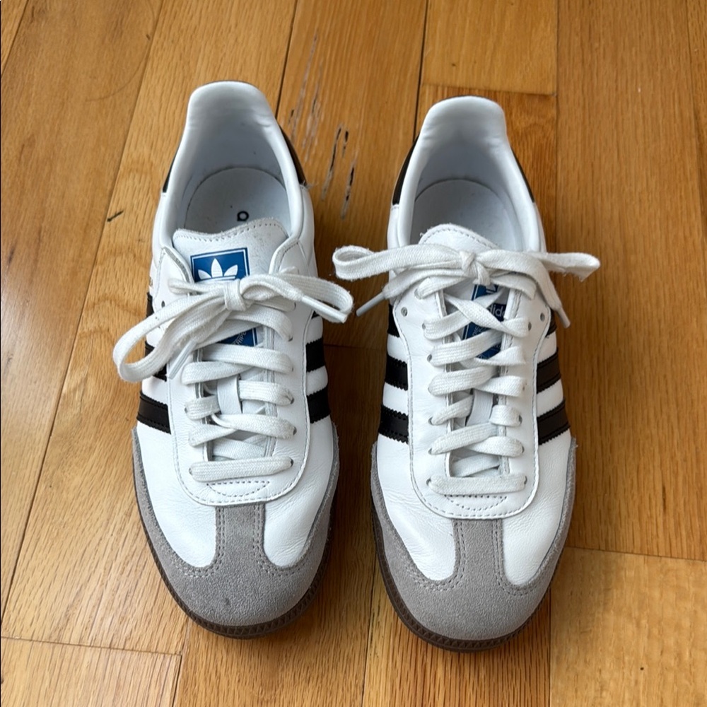 Adidas White and Gray Samba Sneakers